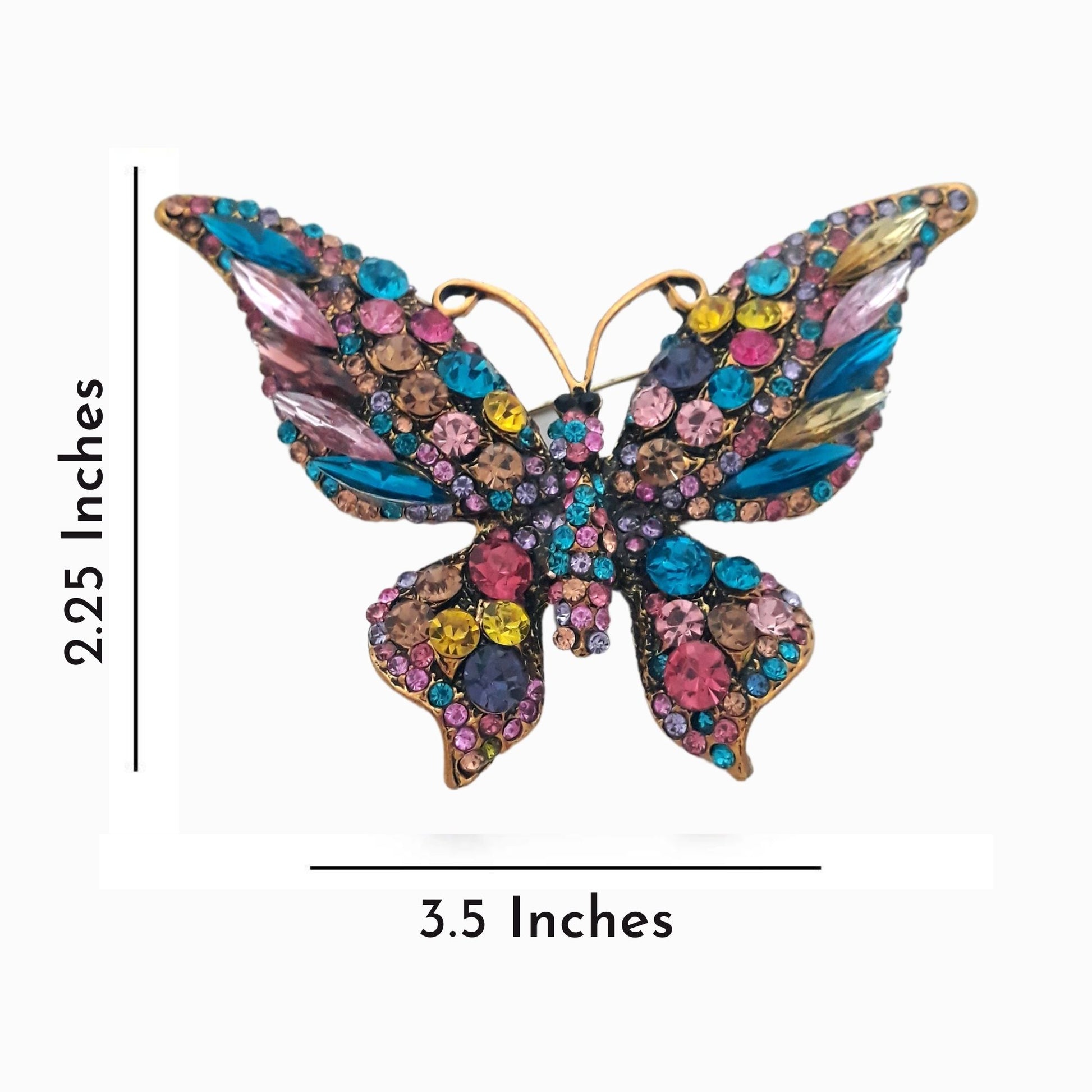 Gifthub Jewelry - Luxury Rhinestones Large Multicolor Butterfly Brooch Pin