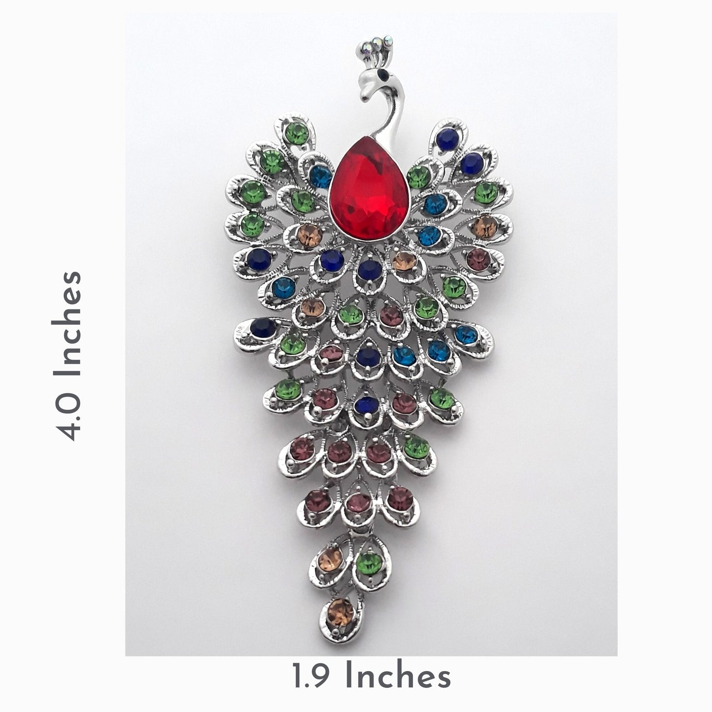 Luxury Multicolor Rhinestone Peacock Brooch Pin