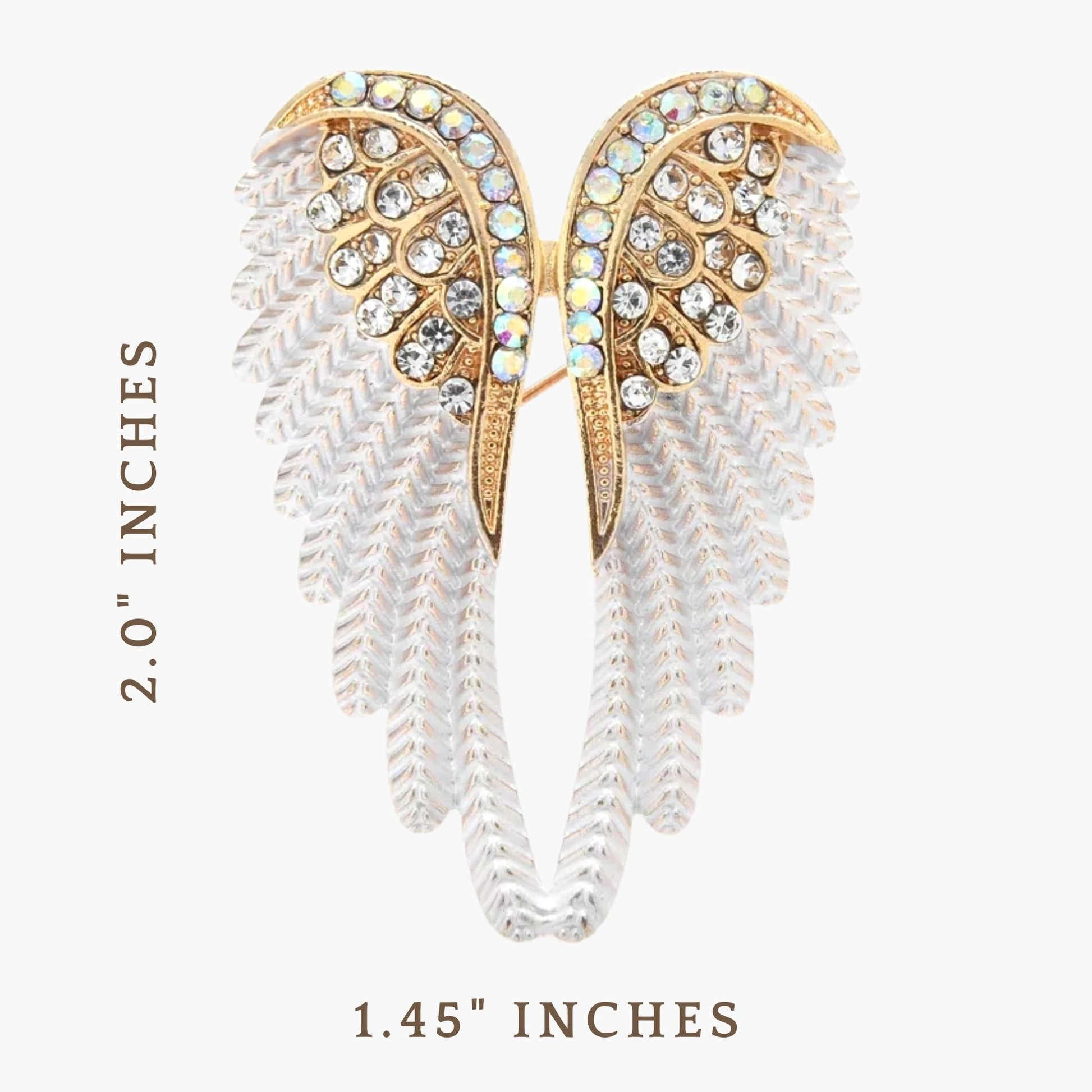 Fancy Brooch - Gift of remembrance angel wings rhinestone brooch pin