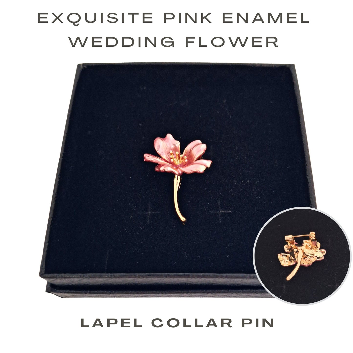 Fancy Brooch - Exquisite pink enamel wedding flower lapel collar pin