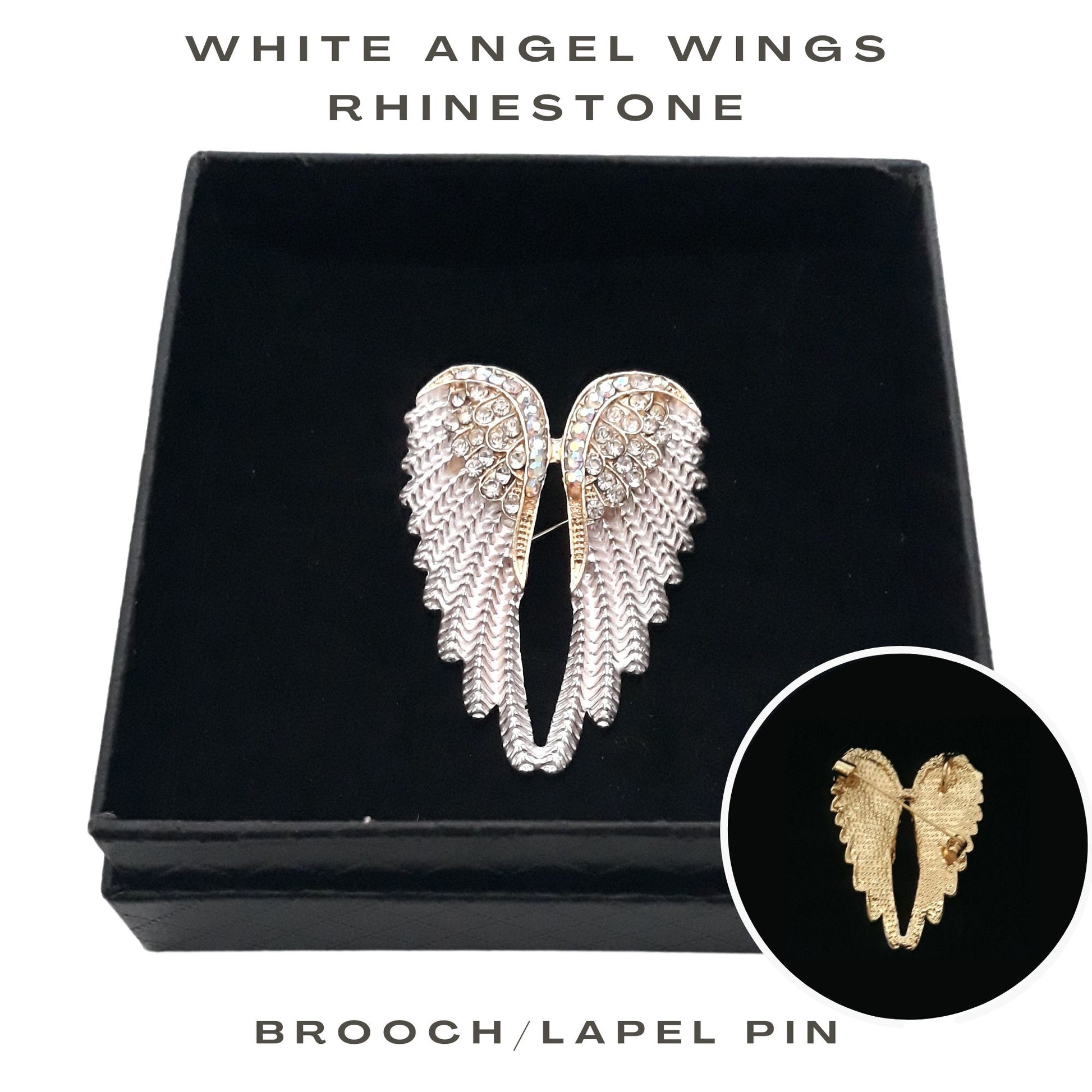 Gifthub Jewelry - Gift of remembrance angel wings rhinestone brooch pin