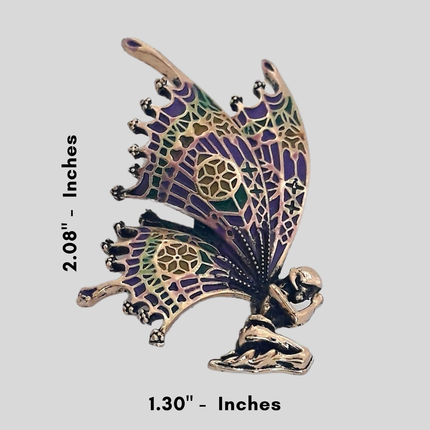 Large Wing Vintage Style Fantasy Fairy Brooch Lapel Pin