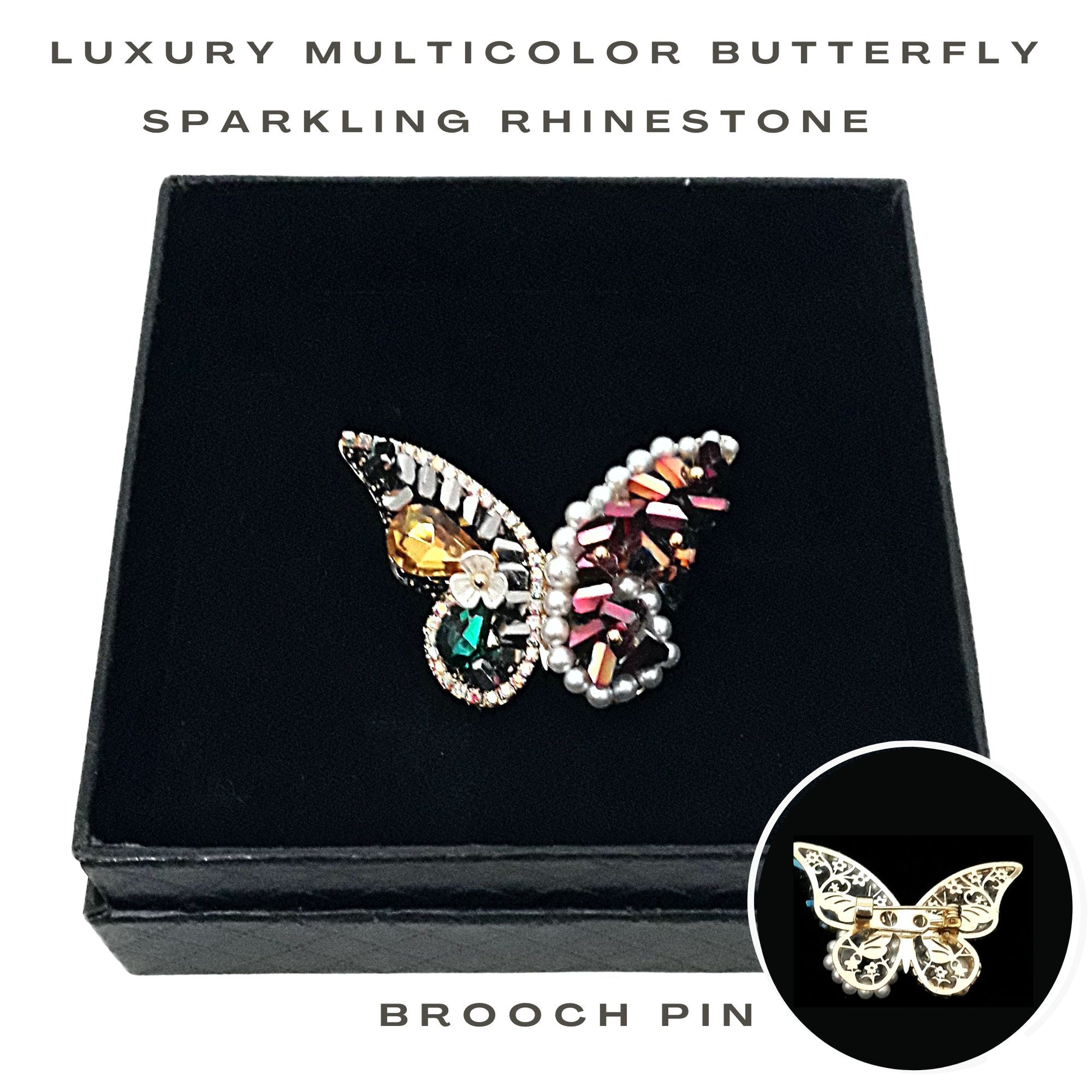 Fancy Brooch - Luxury Multicolor Butterfly Sparkling Rhinestone Brooch Pin