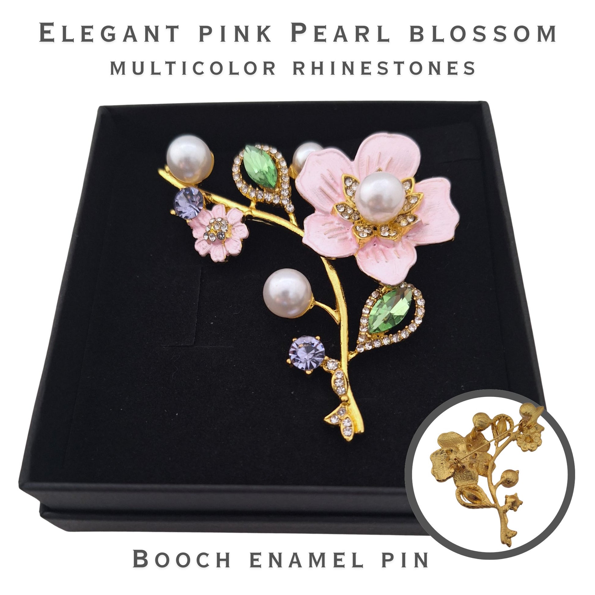 Fancy Brooch - Flower Blossom Pearl Multicolor Rhinestones Brooch Pin