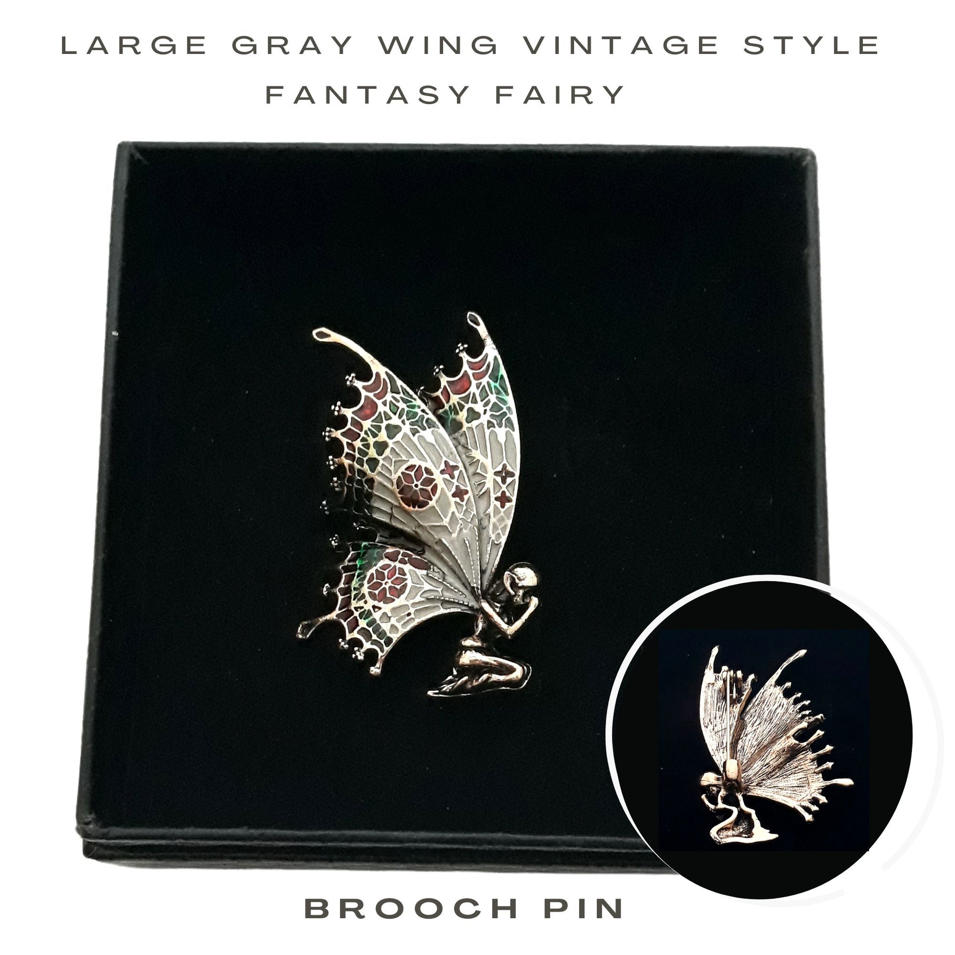 Gifthub Jewelry - Large wing vintage style fantasy fairy brooch pin