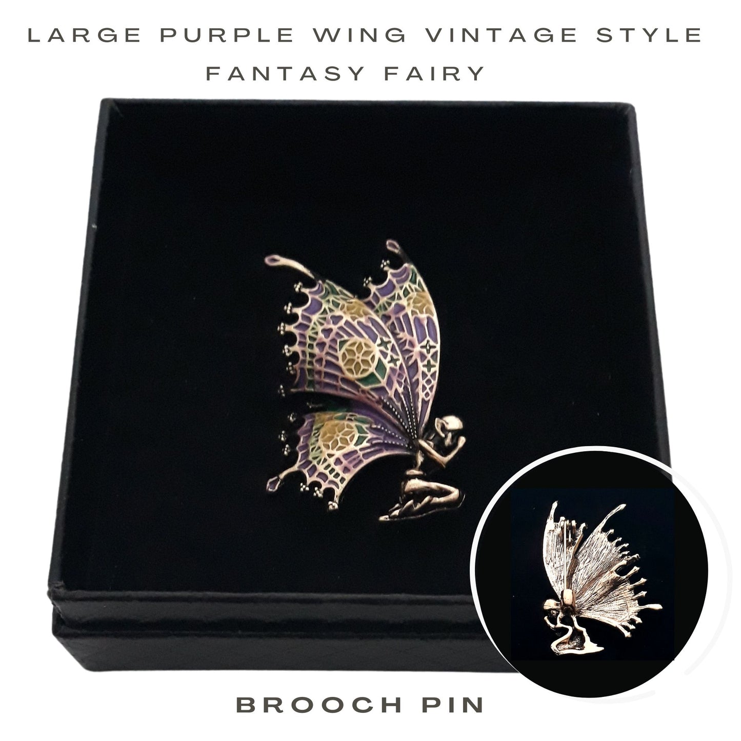 Gifthub Jewelry - Large wing vintage style fantasy fairy brooch pin