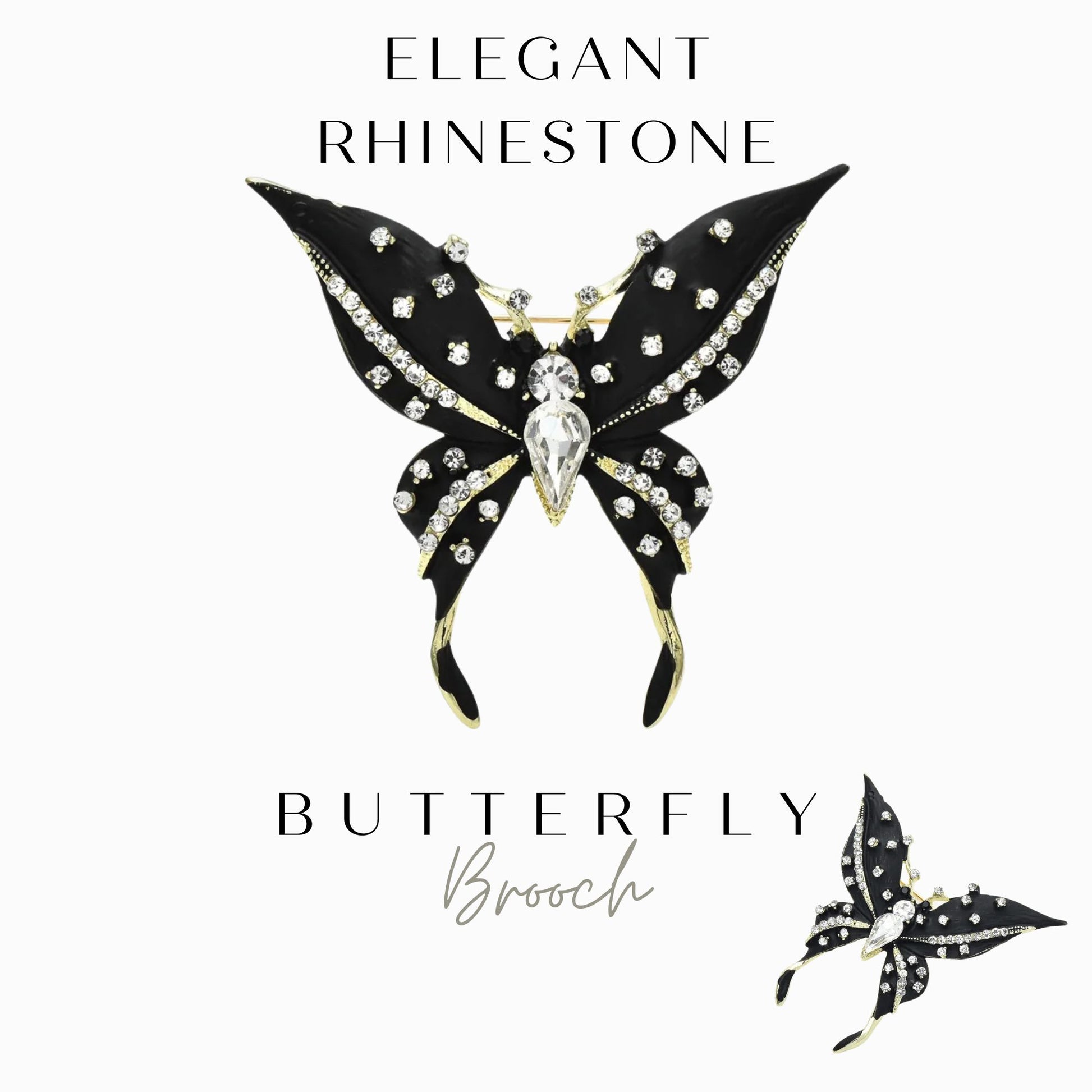  Gifthub jewelry - elegant butterfly rhinestones luxury brooch pin