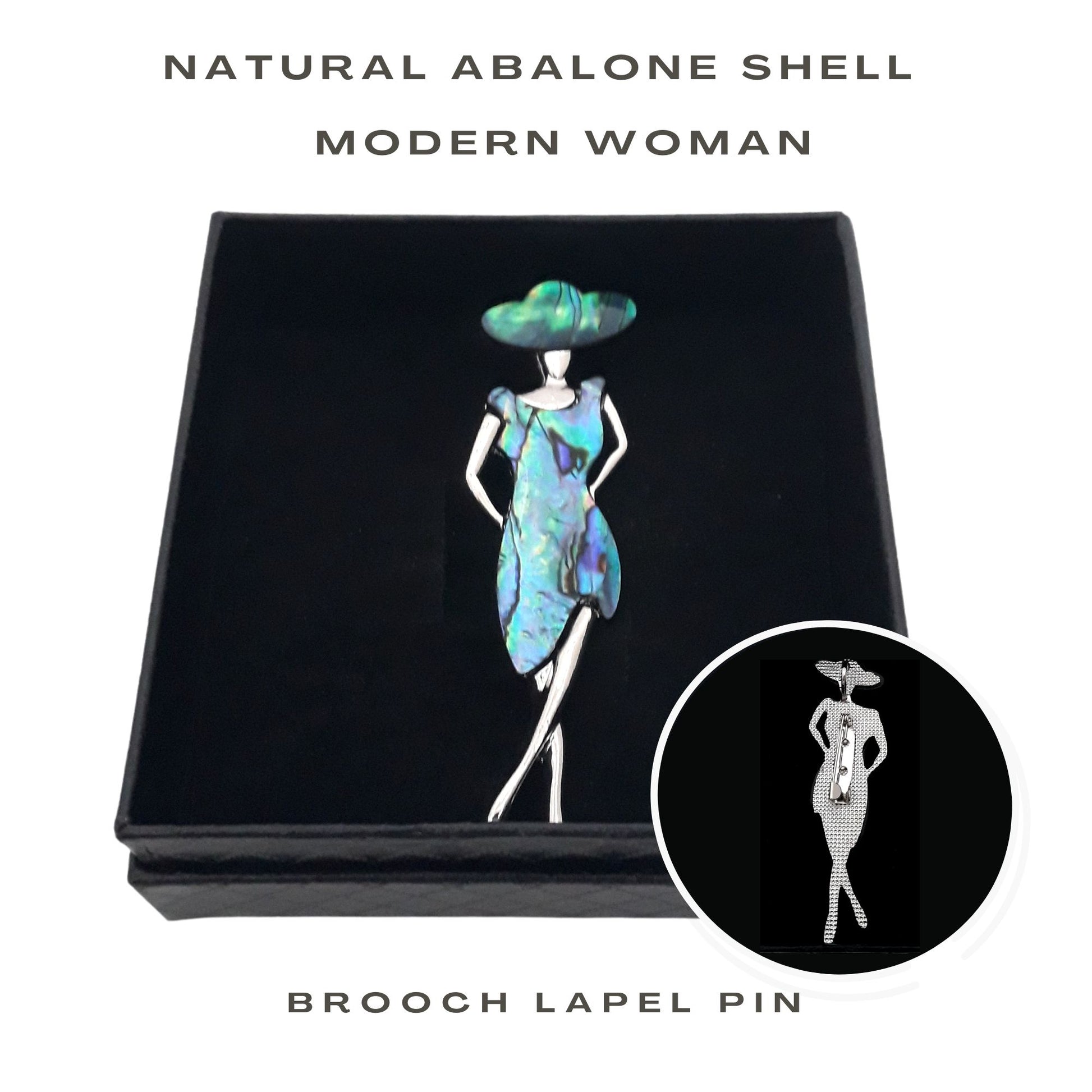 gifthub jewelry - Natural Abalone Shell Modern Woman Brooch Lapel Pin