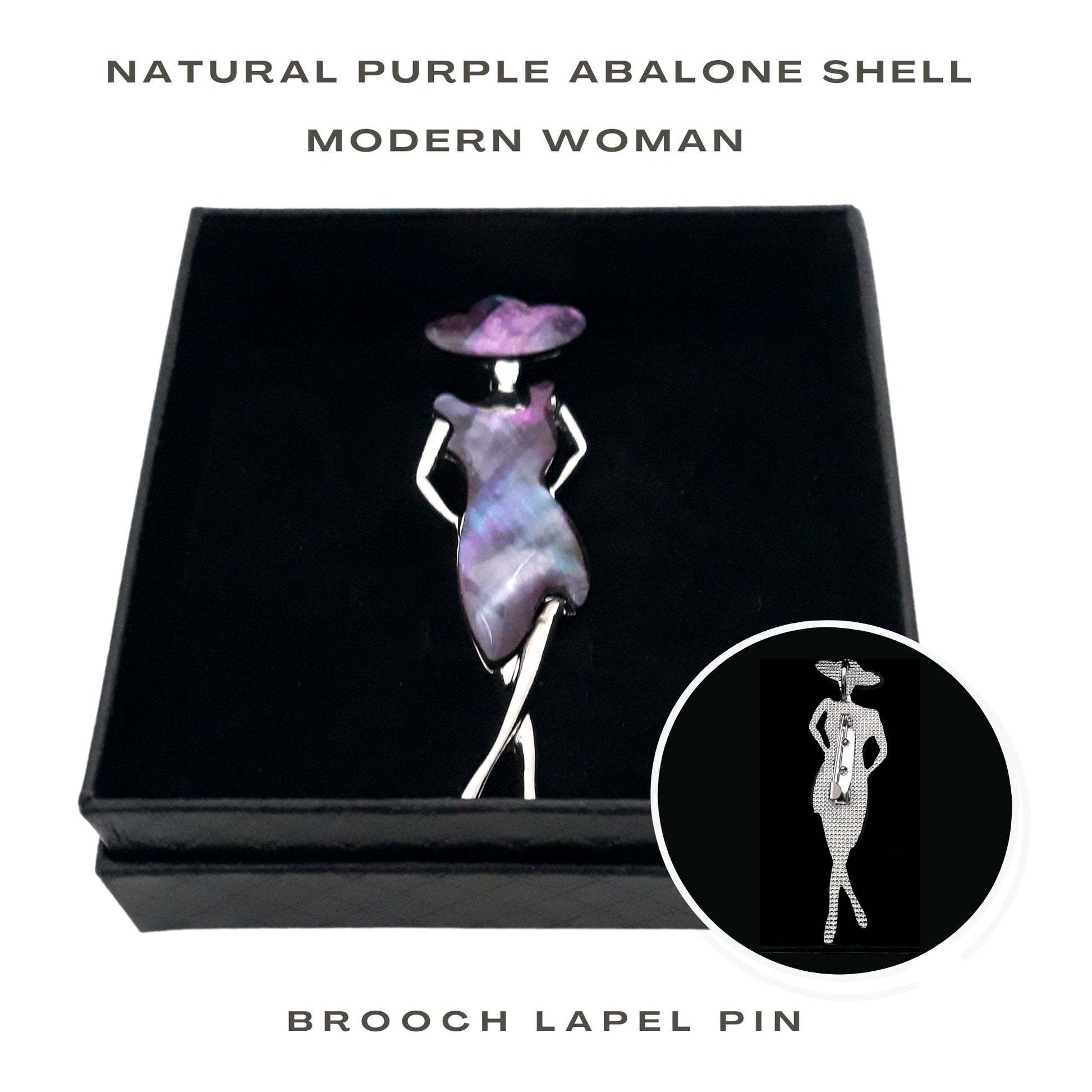 gifthub jewelry - Natural Purple Shell Modern Woman Brooch Lapel Pin