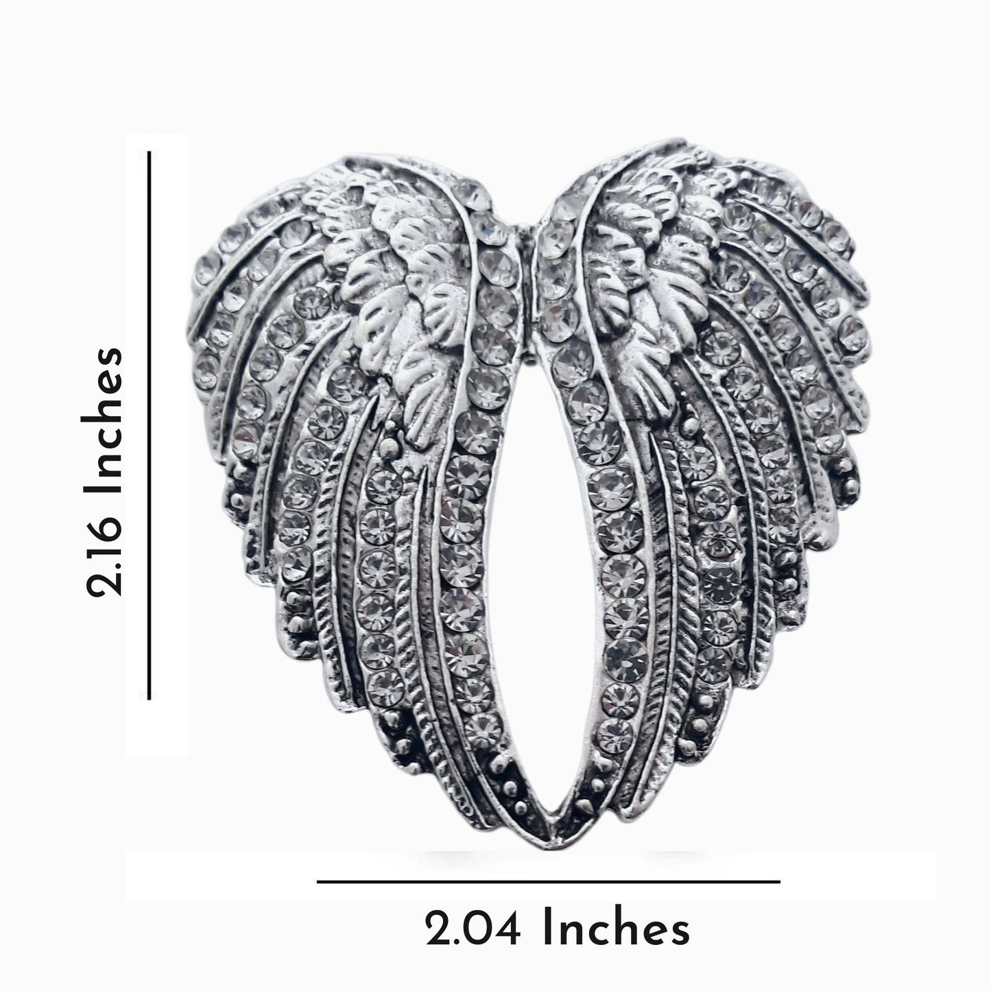 Fancy Brooch - Elegant rhinestones silver angel wing brooch pin