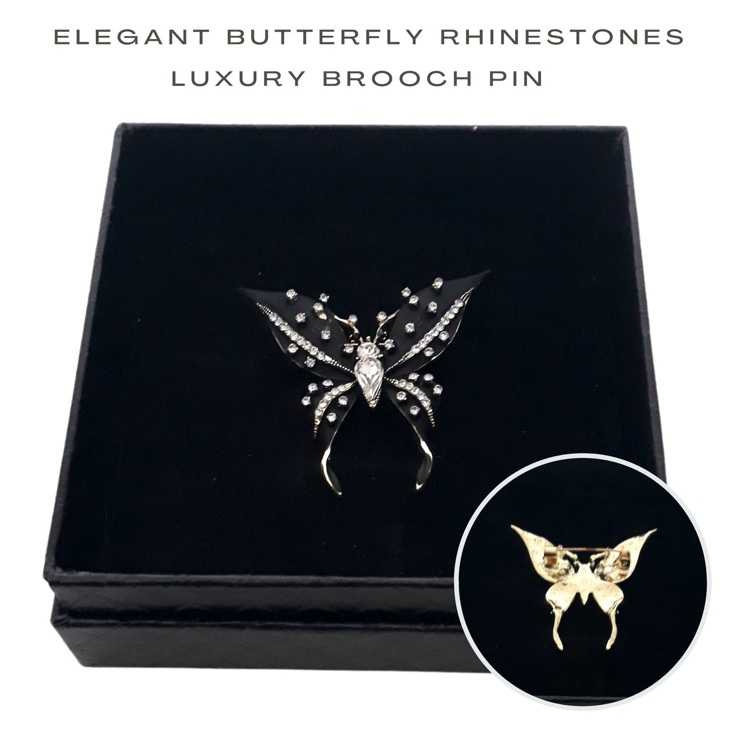 Gifthub jewelry - elegant butterfly rhinestones luxury brooch pin