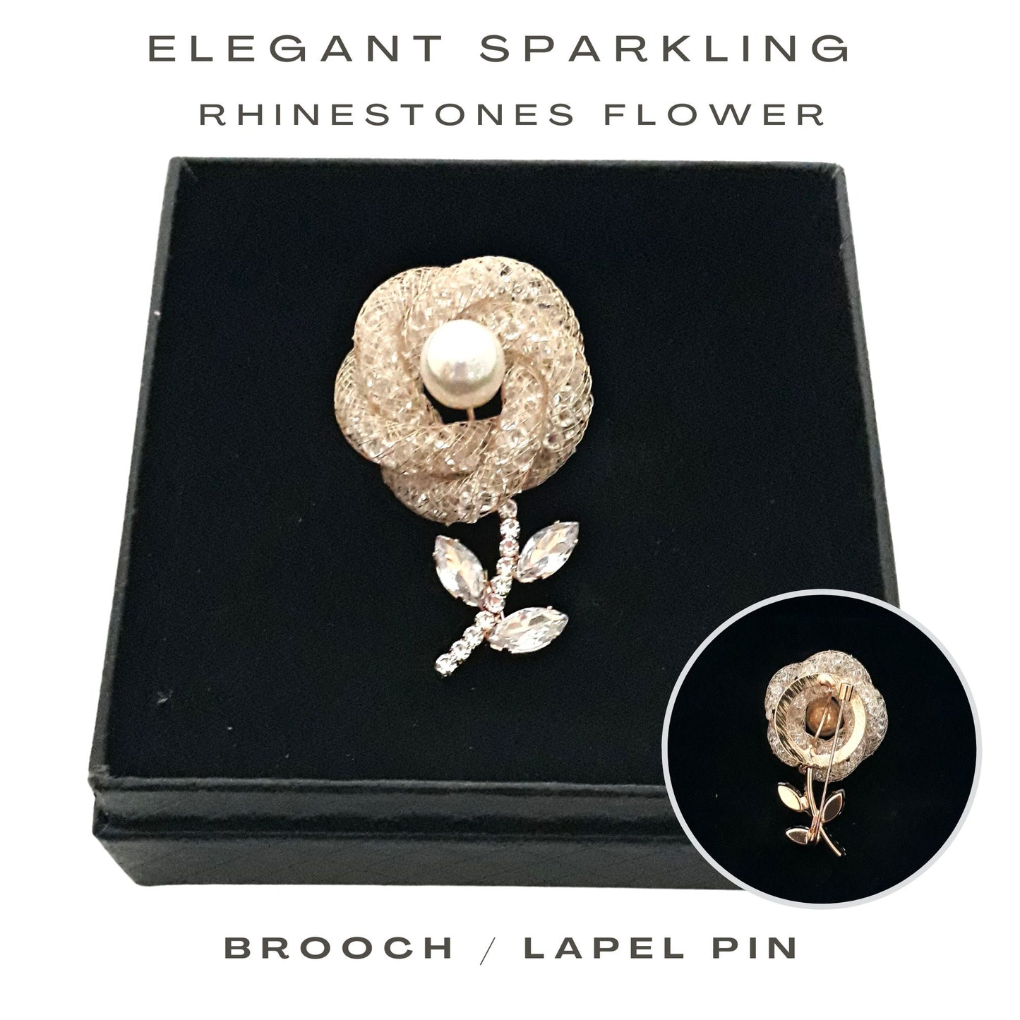 Fancy Brooch - elegant sparkling Rhinestones flower brooch lapel pin