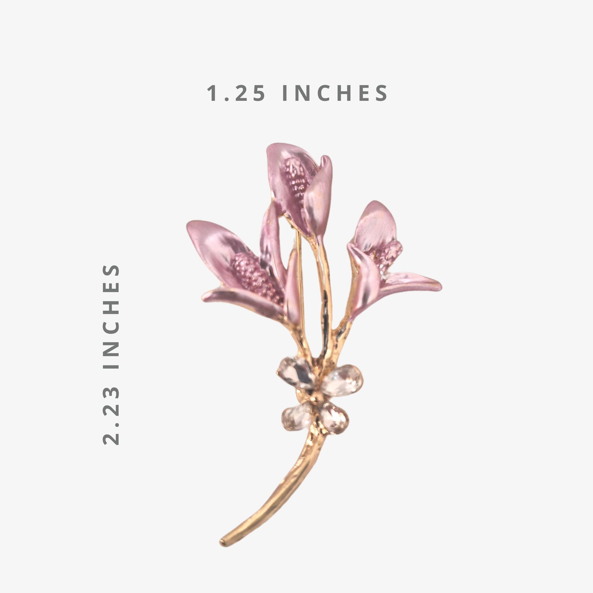 Fancy Brooch- Luxury crystal pink lily brooch collar pin