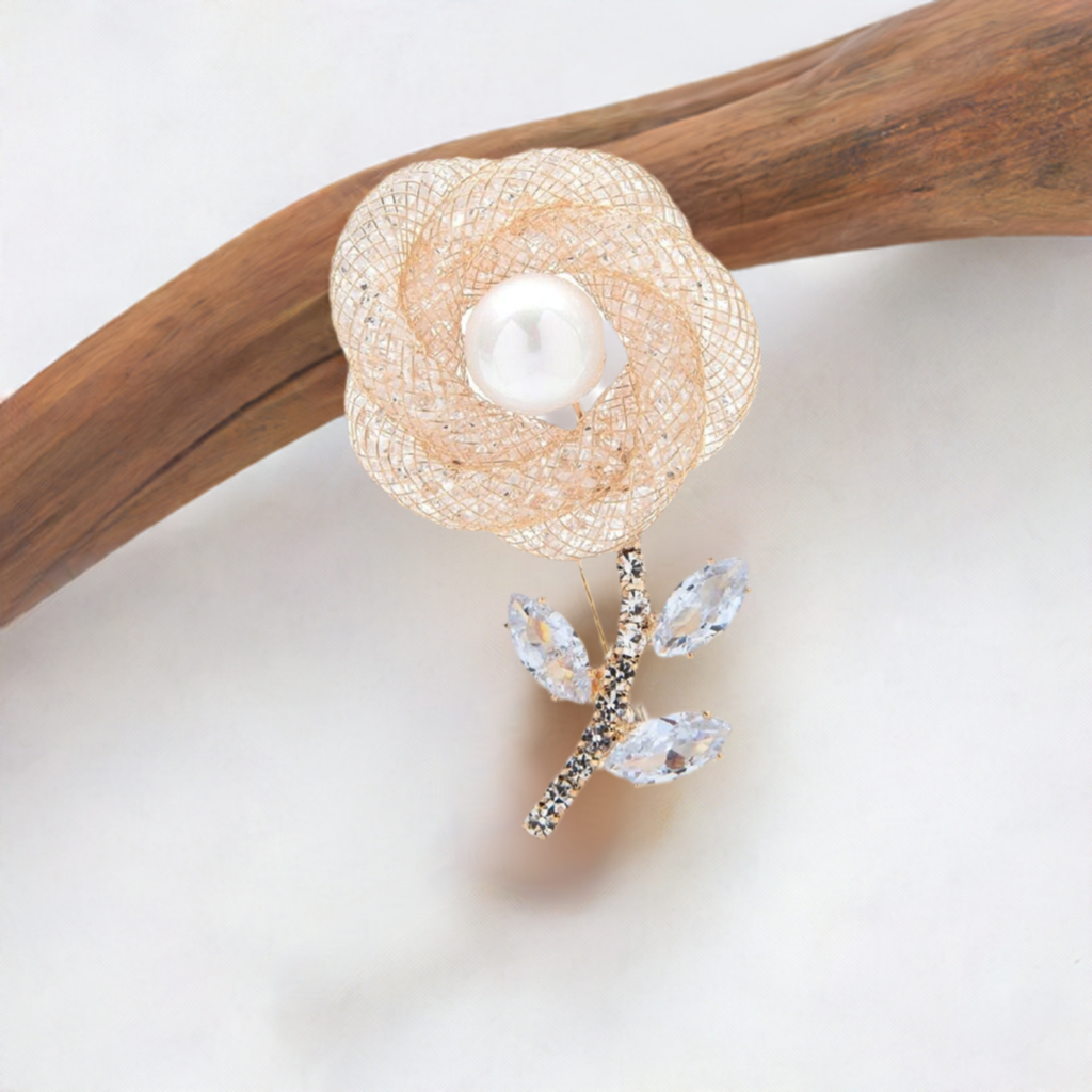 Fancy Brooch - elegant sparkling Rhinestones flower brooch lapel pin