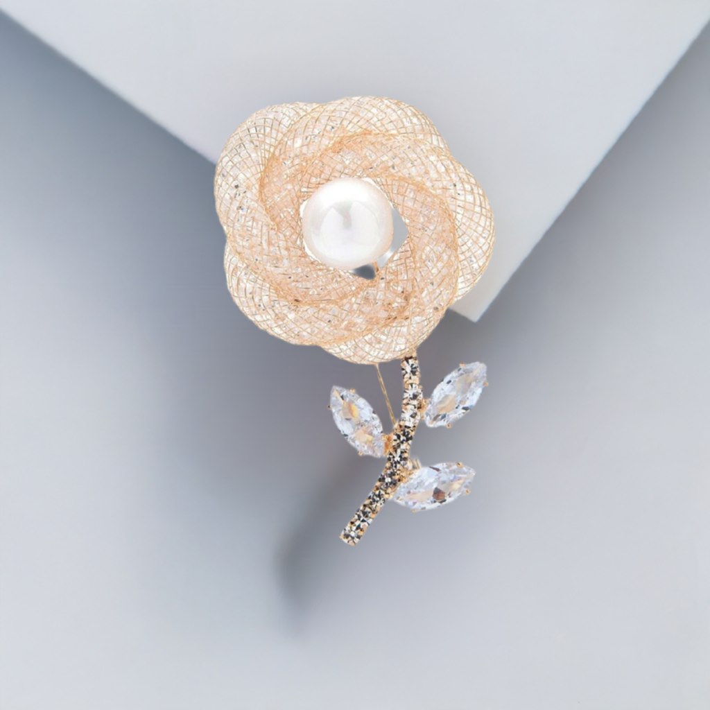 Fancy Brooch - elegant sparkling Rhinestones flower brooch lapel pin