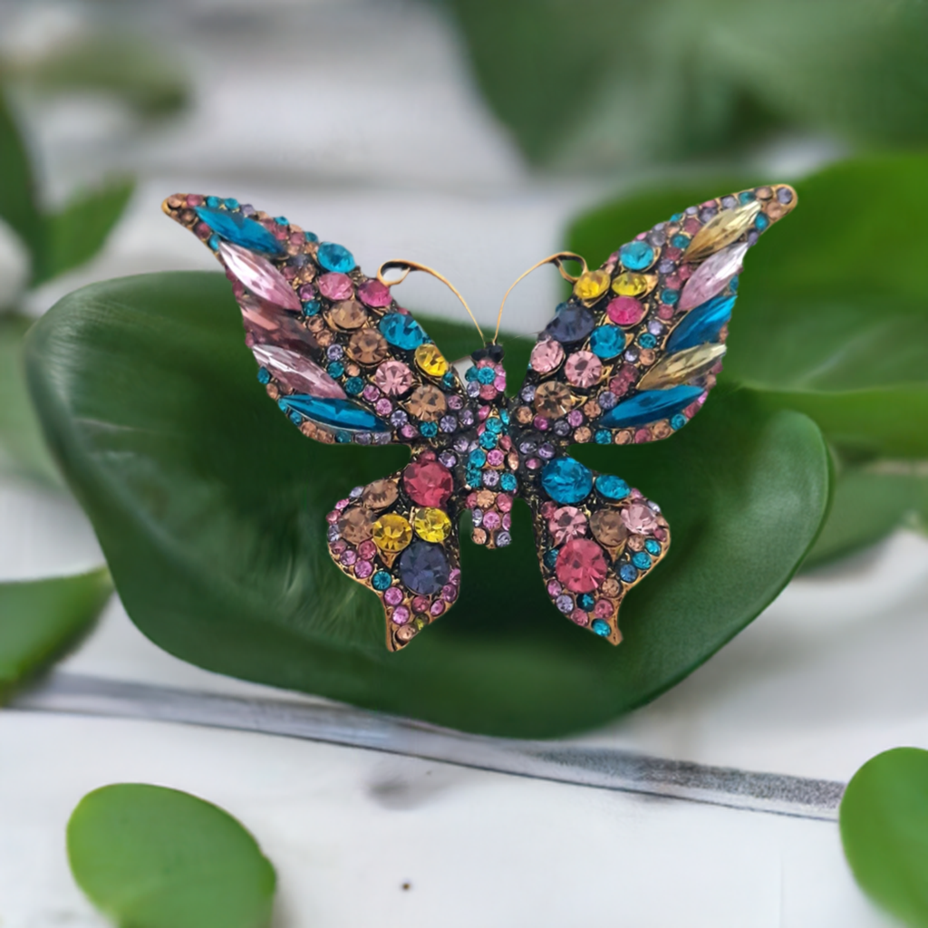 Fancy Brooch - Luxury Rhinestones Large Multicolor Butterfly Brooch Pin