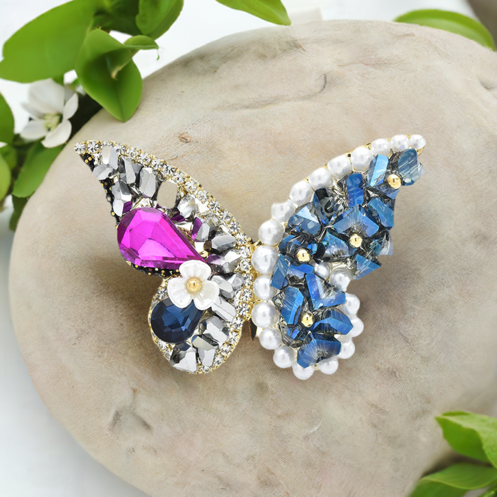 Fancy Brooch - Luxury Blue Butterfly Sparkling Rhinestone Brooch Pin