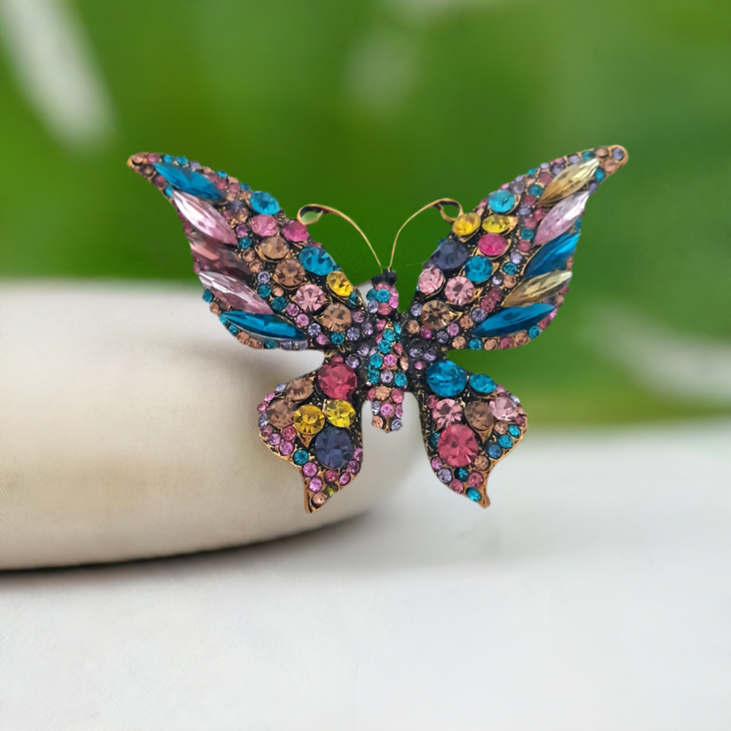 Fancy Brooch - Luxury Rhinestones Large Multicolor Butterfly Brooch Pin