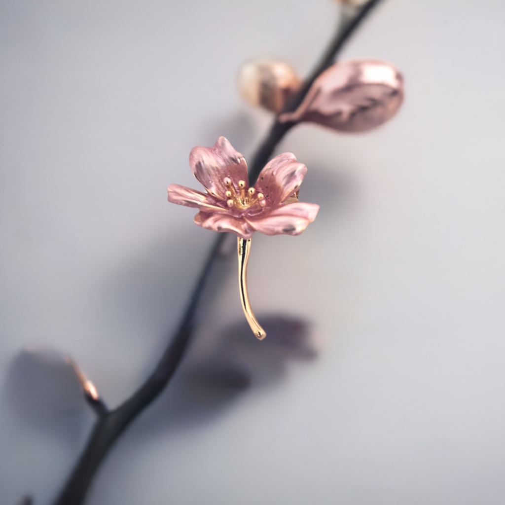 Fancy Brooch - Exquisite pink enamel wedding flower lapel collar pin