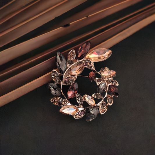 Fancy Brooch - Luxury Vinatage Style Glass crystal wreath brooch pin