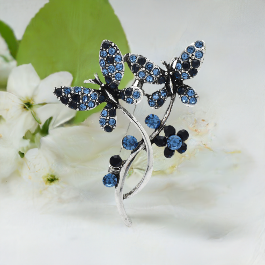 Modern Multicolor Rhinestone Butterfly Brooch