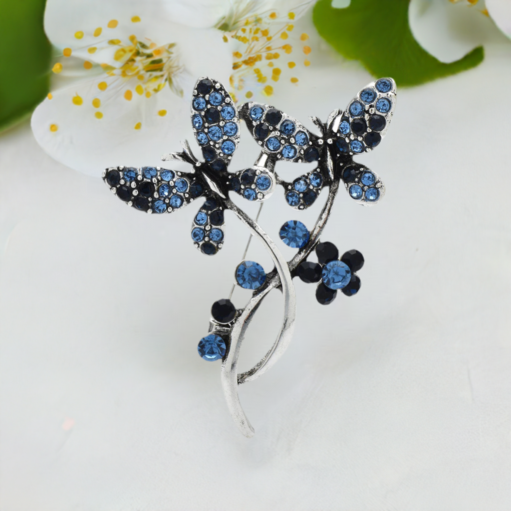 Modern Multicolor Rhinestone Butterfly Brooch