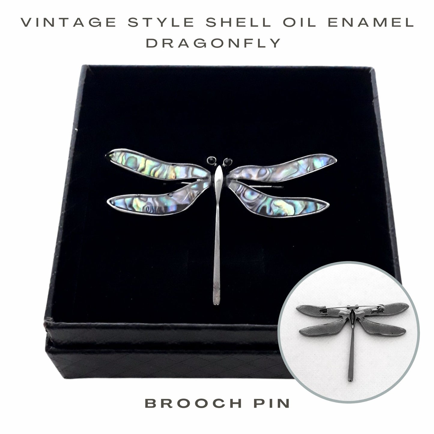 Fancy Brooch - Vintage Style Shell Oil Enamel Dragonfly Brooch